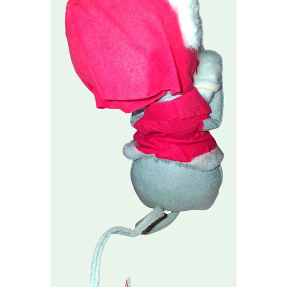 HUGE Vintage Annalee Christmas Santa & Mouse Plush Figurines 18" & 14" Handcraft - Picture 7 of 16